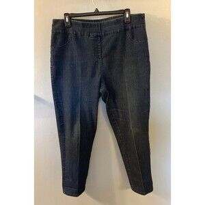 Alfred Dunner Women's Blue Pull On Straight Jeans Pants Petite Size 12P